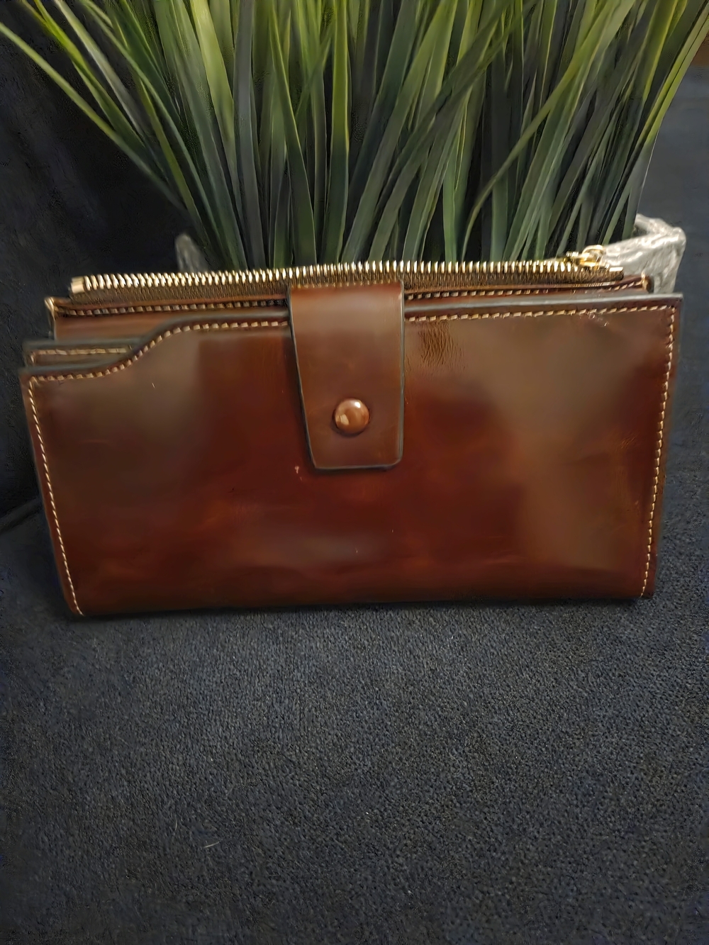 Ladies Brown Wallet Clutch - Classic Bi-Fold Organizer